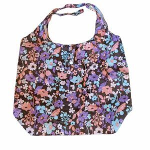 Floral Botanical Design Foldable Collapsible Shopping Bag Tote